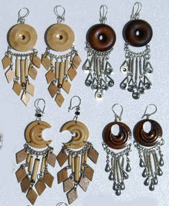 ต่างหูไม้แฮนด์เมดเครื่องประดับเปรูขายส่ง Artesan ศิลปะ - Product Image 1