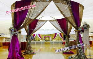 Drapé décoré de fleurs blanches Mandap USA sur le thème Mandap Sets Magnifiques Mandaps de mariage - Product Image 4