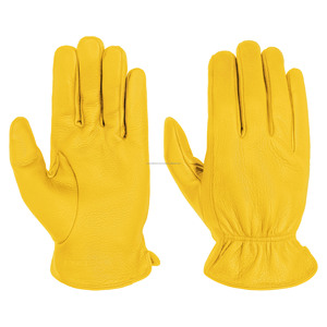 Gants de sécurité de travail ISONZ en cuir de vachette grainé jaune doré, épaisseur 1,2 mm, résistants à la chaleur et antidérapants - Product Image 1
