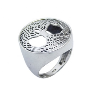 High Quality Vintage Luxury New Fashion Plain Silver Eternity Vermeil Ring Tree Life <b>Jewelry</b> <b>Handmade</b> 925 Sterling Wedding - Product Image 1