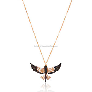 Colgante de Plata de Ley 925 con Circonita en Forma de Fénix, Joyería Turca al por Mayor, Moda para Mujer - Product Image 1