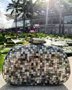2022 women <b>wedding</b> bridal bling Pearl party handbag hand rhinestone MOP <b>clutch</b> purse handmade fashionable evening bags - Product Image 6