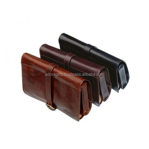 Classic High End Mens Leather <b>Hanging</b> Wash <b>Bag</b> Travel Toiletry <b>Bag</b> for Men - Product Image 1