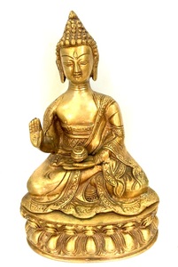 Estatua de Buda de latón de estilo antiguo, estatua de Buda para uso religioso para la exportación a todo el mundo desde la India - Product Image 3