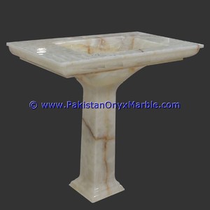 Lavabos de Pedestal de Ónix Blanco, Lavabos de Sobremesa de Ónix Blanco, Lavabos de Baño de Ónix Blanco - Product Image 2