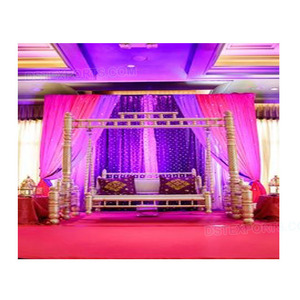New Silver <b>Mehndi</b> Stage Swing UK Marvelous Metal Look Wooden Carved Swing Jhula Manufacturer - Product Image 1