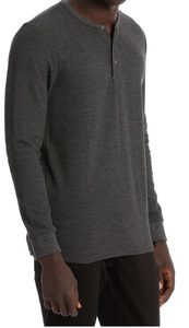 Mens Plus Size Casual Slim Fit Breathable Jersey Waffle <b>Henley</b> T-Shirt Long Sleeve Cotton Wholesale - Product Image 2