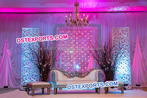 Marcos de pared con diseño de flores para escenario de boda, decoración de pared trasera con diseño de flores para escenario, Estados Unidos, Asia - Product Image 4