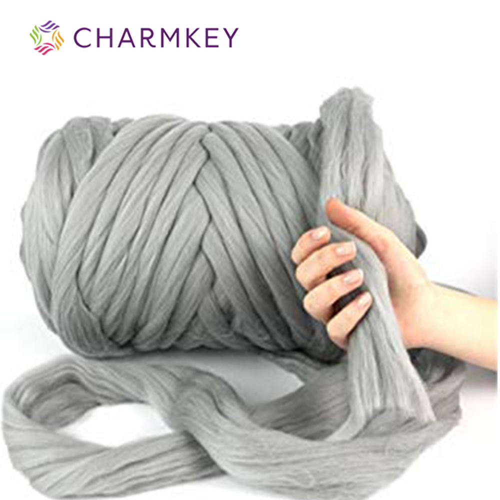 Charmkey good price worsted super chunky merino wool yarn for hand knitting carpet