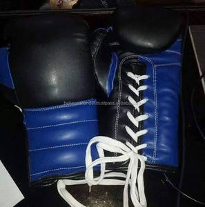 Gants de boxe professionnels légers et respirants en cuir et rexène avec logo personnalisé et lacets - Product Image 2