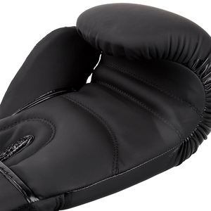 Guantes de boxeo de cuero negro mate logotipo personalizado cuero genuino hombres negro Real espuma al por mayor entrenamiento guantes de boxeo para adultos - Product Image 3