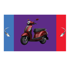 Trottinette électrique à moteur édition 125, fabriqué au Vietnam, couleur rouge et bleu - Product Image 1