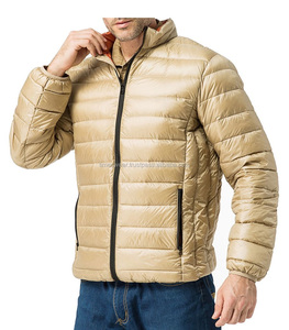 Chaqueta acolchada de invierno de estilo informal para hombre, cuello levantado ligero de alta calidad, capucha personalizada, punto de lana con cremallera acolchada - Product Image 2