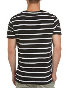 Wholesale Custom Striped Men's T-<b>Shirt</b> - 95% Cotton 5% Spandex Jersey, Breathable Short Sleeve Crew Neck Casual Tee for Men - Product Image 6