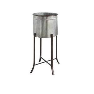Macetas de Metal Galvanizado con Soporte de Hierro para Plantas Artificiales, Hogar, Oficina, Centro Comercial, Bodas, Navidad y Otros - Product Image 1