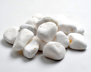 Galets de marbre blanc neige naturel, directement de l'usine, pierres décoratives, gravier blanc pour aménagement paysager, jardin, aquarium - Product Image 1