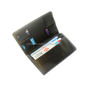 Porte-cartes en cuir Organisateur élégant pour cartes bancaires, d'identité et de visite avec porte-carte sd - Product Image 1