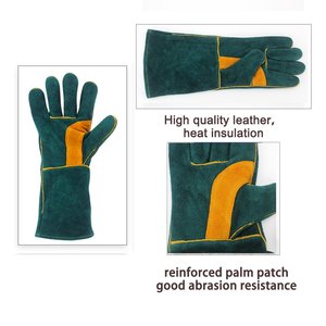 Guantes de soldadura de cuero dividido Unisex de alta calidad Guantes DE SEGURIDAD cálidos de invierno con guantes de trabajo industriales resistentes al calor - Product Image 3