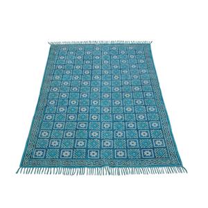 พรมพิมพ์ลายบล็อก5x8ฟุตขนาดใหญ่ลายไม้สำหรับย้อมผักโบราณพรมทอมือ - Product Image 1