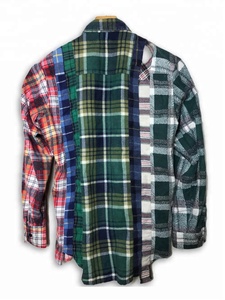 เสื้อเชิ้ตผ้าสักหลาดแขนยาวลายสก๊อตสำหรับผู้ชายเสื้อถักผ้าฝ้ายหนาหลายสีปรับแต่งโลโก้ได้ - Product Image 2