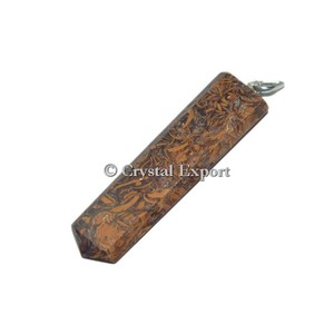 Colgantes de lápiz plano de caligrafía Colgante de piedra con envoltura de alambre Comprar ahora - Product Image 1