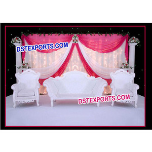 Conjunto de sofás para boda, mobiliario de dos plazas, color blanco, elegante - Product Image 1