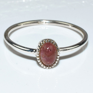 Anillo de Plata de Ley 925 con turmalina rosa, joyería de plata 925 con forma ovalada auténtica, diseño exclusivo - Product Image 2