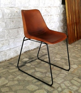 Modern Metal & Leather Adjustable Height <b>Dining</b> <b>Chair</b> for Home Office - Product Image 4