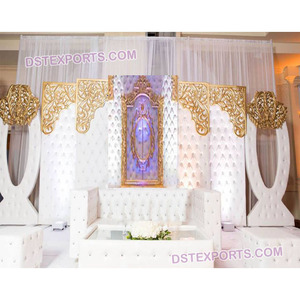 Scène de mariage En Cuir Tufté Dos-Murs Meilleur D'étape De Réception En Cuir Panneaux Décor De Mariage Cuirs Panneaux Tuftés Ensemble - Product Image 1