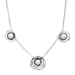 แหล่งรวมเงินที่น่ารัก925สร้อยคอมุกสีขาวเงินสเตอร์ลิง - Product Image 1