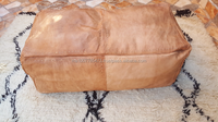 Poufs modernes en cuir véritable pour salon, tabourets et ottomanes pour la maison