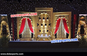 Musulmán boda escenario real mira boda tradicional escenario flor paneles para el matrimonio etapa - Product Image 4