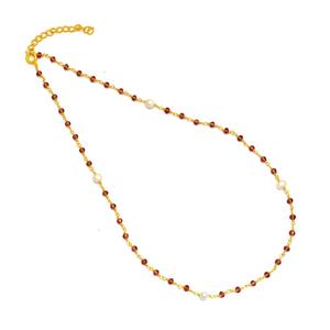 Black Spinel Faceted and <b>Pearl</b> Beaded <b>Necklace</b> - Product Image 4