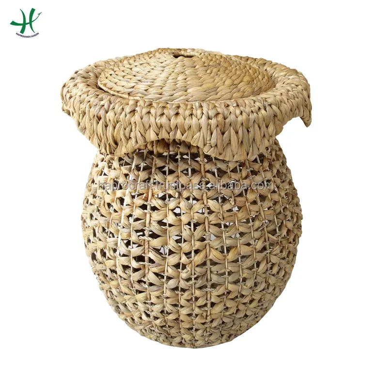 Bathroom Laundry Basket/ Water hyacinth laundry basket wicker/ laundry hamper