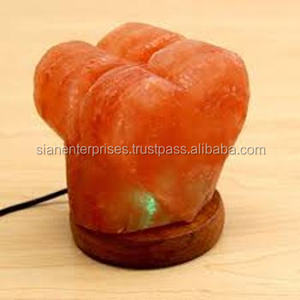 Lampe USB double en forme de cœur Sculpture de sel naturel de l'Himalaya rose clair de haute qualité dans le style Feng Shui - Product Image 2