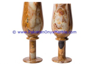 Copas de vino de ónix de varios colores, de la mejor calidad, verde/marrón/blanco - Product Image 4