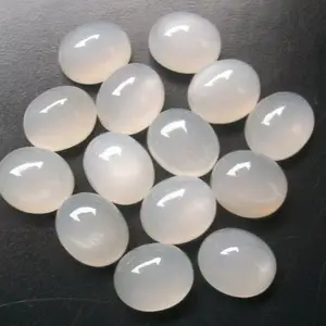 Best Offers 4x3 MM Size Natural White Moonstone Stone Oval Smooth Flat Back Calibrated Loose Semi Precious Gemstone For Sale