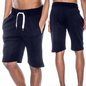 Venta superior Unisex Casual 100% algodón sudor pantalones cortos patrón sólido Jogger playa Boardshorts secado rápido ecológico liso teñido Terry - Product Image 2