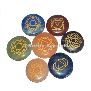Bulk Wholesale Natural Semi-precious stones Engraved 7 <b>Chakra</b> <b>Set</b> For Healing - Product Image 1