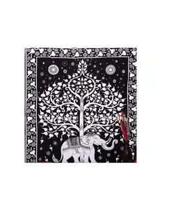 "BLESS" Orange Tree of Life Tapestry Quality For Home or Dorms Psychedelic Hippie Canvas macrame wall hanging tapestry