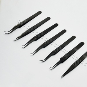 Pince à épiler professionnelle en titane poignées ergonomiques avec pointe de Volume en acier inoxydable pour l'utilisation des cils des sourcils - Product Image 1