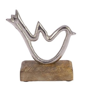 Fait à la main élégant moderne classique personnalisé décoration de la maison image d'oiseau sur base en bois personnalisé logo impression Sculpture - Product Image 1