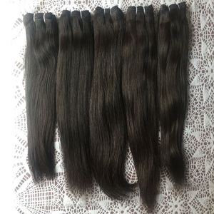 Vente en gros d'extensions de cheveux humains vierges birmans indiens brésiliens 1B #2 100% non traités, vague droite soyeuse Remmy Wefted Weave - Product Image 2