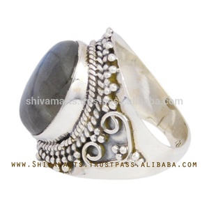 Ocean 925 Sterling <b>Silver</b> Labradorite Gemstone <b>Ring</b> Fashion <b>Silver</b> Jewelry <b>Eternity</b> Vermeil <b>Rings</b> Wholesaler and Supplier - Product Image 2
