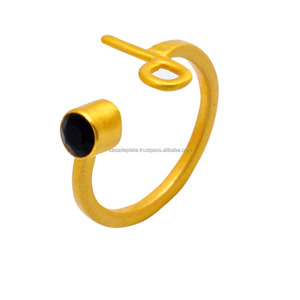 Anillo de piedras preciosas de ónix negro Natural de Plata de Ley 925, joyería fina chapada en oro, regalo de boda de moda - Product Image 1