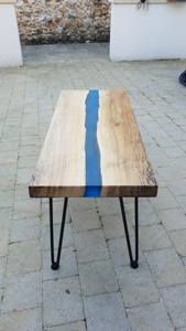 โต๊ะกาแฟเรซินอีพ็อกซี่และไม้ขอบแข็งดีไซน์หรูหราเฟอร์นิเจอร์ทันสมัย - Product Image 3