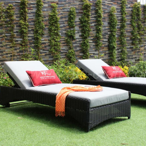 โพลีหวาย UV ทนเตียงอาบแดดสำหรับรีสอร์ทสวนเฟอร์นิเจอร์กลางแจ้ง - Product Image 1