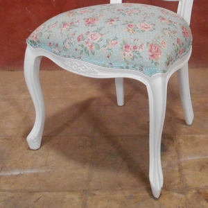 Silla de comedor de madera tallada de caoba, mueble estilo francés - Product Image 5