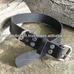 ElegantCustom Handmade Leather 1" Dog <b>Collar</b> Thin Leather Dog <b>Collar</b> - Product Image 1