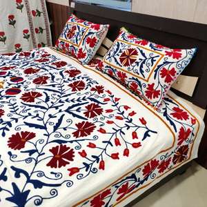 ผ้าปูที่นอนลายเรขาคณิตปักใหม่ 100% ผ้าฝ้าย ใช้แล้วทิ้ง สำหรับโรงแรม 200 เส้นด้าย ใช้ได้ทุกฤดู ตกแต่งห้องนั่งเล่นและบ้าน - Product Image 4